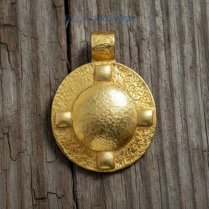 Hammered 24k 9999 Gold 13g &36g Byzantine Dome Pendant Can 22k