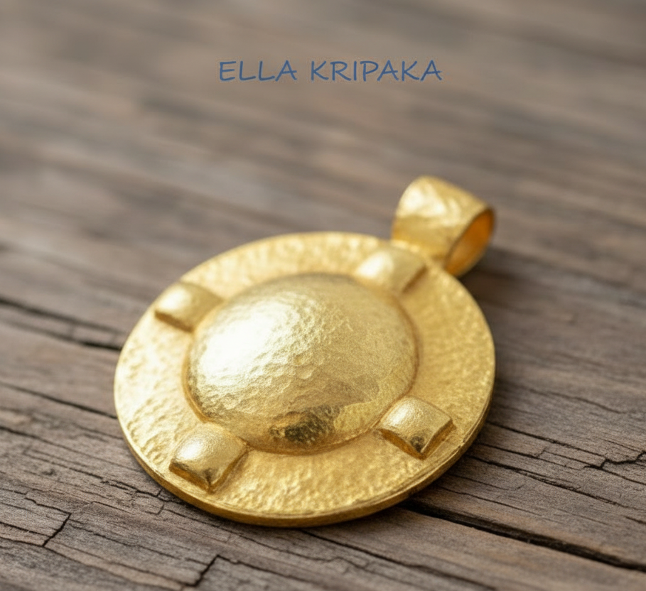 Hammered 24k 9999 Gold 9.1g &25.7g Byzantine Dome Pendant Can 22k