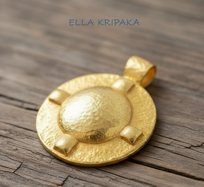 Hammered 24k 9999 Gold 9.1g &25.7g Byzantine Dome Pendant Can 22k