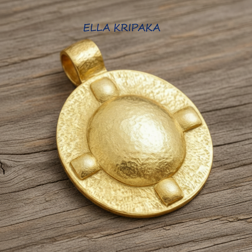 Hammered 24k 9999 Gold 13g &36g Byzantine Dome Pendant Can 22k
