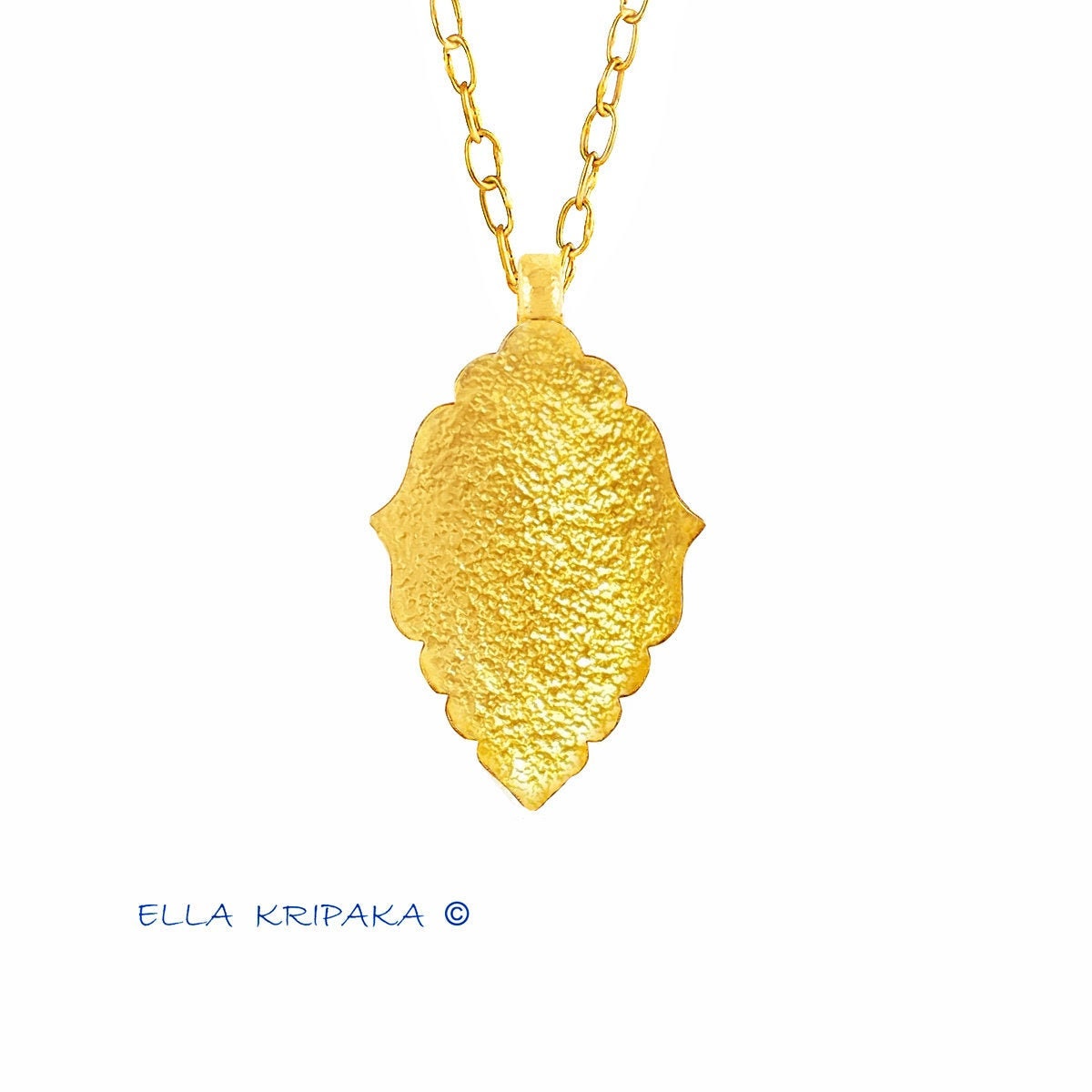 Custom Solid 24k 9999 Gold 7g and 22g, Hammered Baroque Byzantine Empire Ornament Pendant Durable, Length 35mm and 60mm