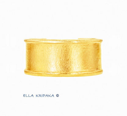 Custom Solid 24k 9999 Gold 100g/6in size Hammered Bracelet Cuff Ancient Rome 30mm Can Be 22k Gold
