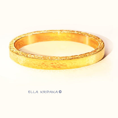 Custom Solid 24k 9999 Gold 87g/7in size Hammered Ancient Rome Bracelet Bangle 6.5mm Can Be 22k Gold