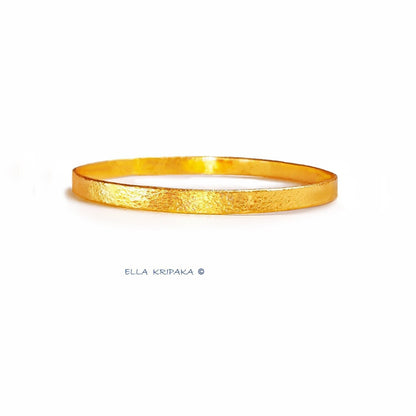 Custom Solid 22k 92.5% Gold 15g Hammered Ancient Rome Bracelet Durable Bangle, Wide 4.5mm Thickness 1mm,  For 2 Discount