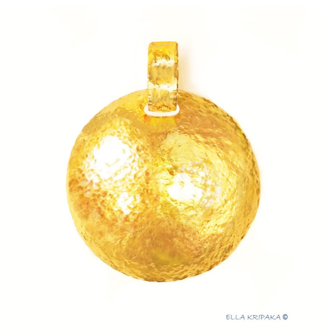 Custom Solid 24k 9999 Gold 13g and 35g, Hammered Ancient Rome Dome Pendant Durable, Length 35mm and 56mm