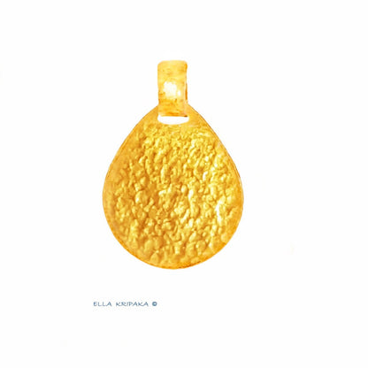 Custom Solid 24k 9999 Gold 5g and 7.5 Hammered Drop Pendant Durable Length 27mm and 32mm