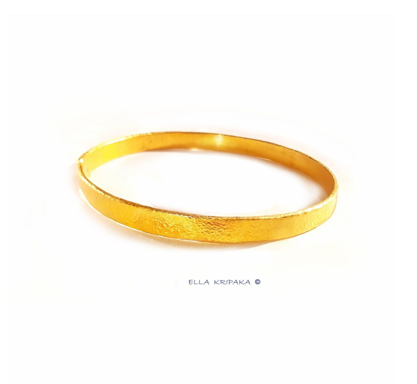 Custom Solid 22k 92.5% Gold 21g Hammered Ancient Rome Bracelet Durable Bangle, Wide 6mm Thickness 1mm, Discount For 2