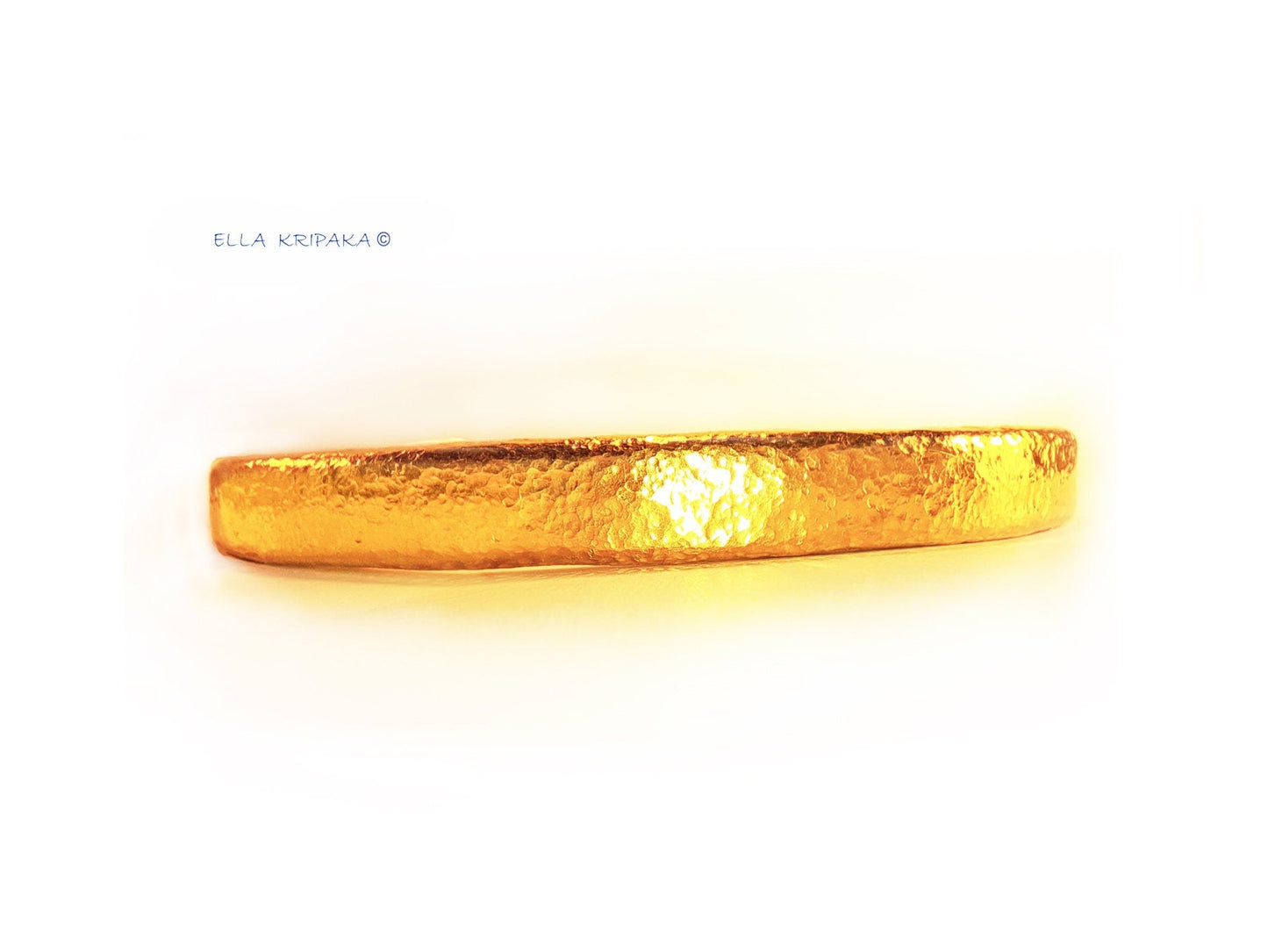 Custom Solid 22k 92.5% Gold 25g Hammered Ancient Rome Bracelet Bangle Durable Thick Borders 3mm Wide 7mm Hollow Inside