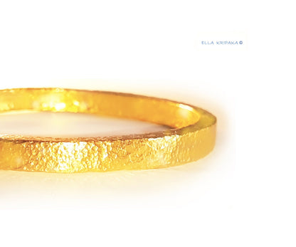 Custom Solid 24k 9999 Gold 87g/7in size Hammered Ancient Rome Bracelet Bangle 6.5mm Can Be 22k Gold