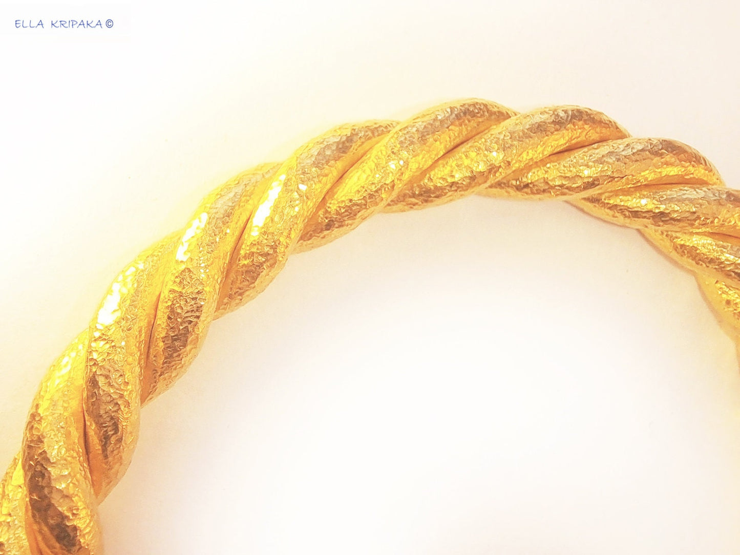 Custom Solid 24k 9999 Gold 125g/6in size Viking Hammered Twisted Bracelet Cuff 7.6mm Can Be 22k Gold