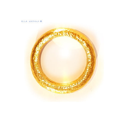 Custom Solid 24k 9999 Gold 24.5g Hammered Ancient Rome Ring Durable Rounded Not Hollow Wide 6.5mm Thick 3.5mm