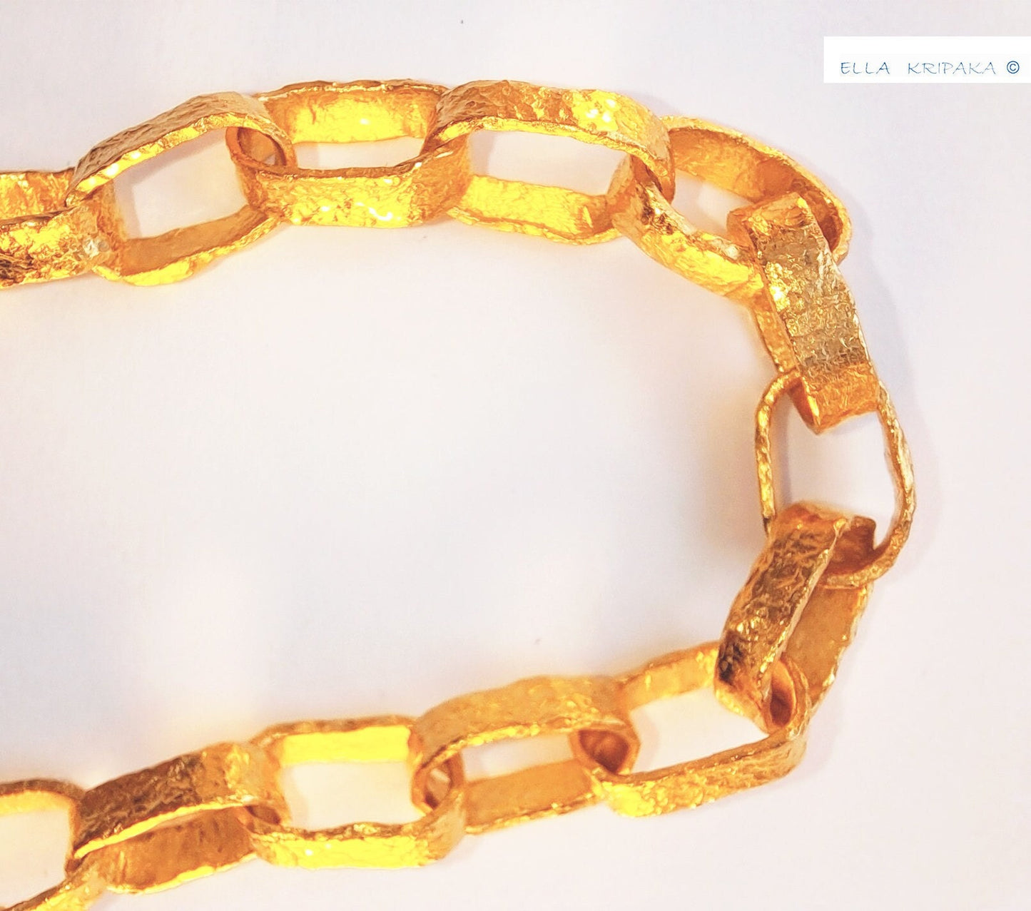 Custom Solid 24k 9999 Gold 46g, Ancient Rome Chain Bracelet Durable, Link Wide 7.5mm Thick Hook Clasp