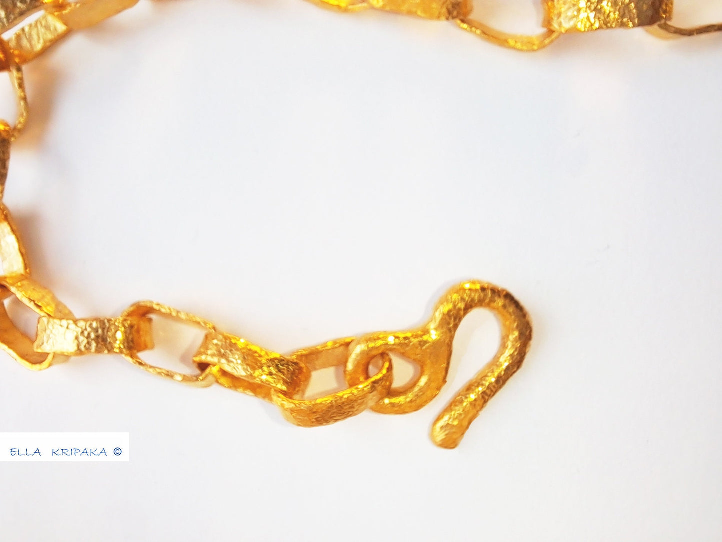 Custom Solid 24k 9999 Gold 46g, Ancient Rome Chain Bracelet Durable, Link Wide 7.5mm Thick Hook Clasp