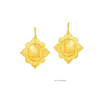 Custom Solid 24K 9999 Gold, 9g and 25g, Hammered  Byzantine Empire Baroque Ornament Dome Earrings, 35mm and 55mm