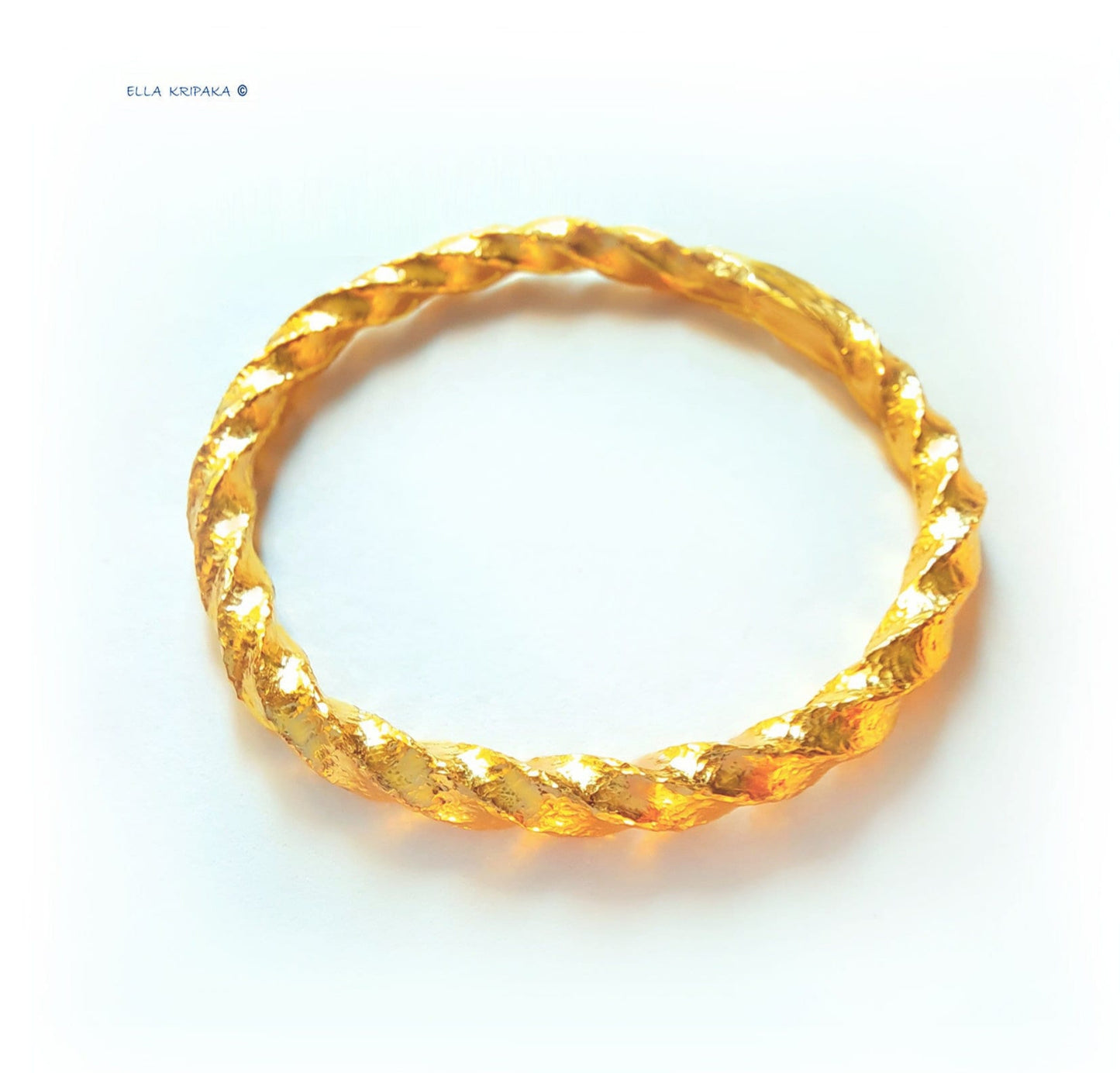 Custom Solid 24k 9999 Gold 116g/7in Hammered Twisted Viking Bracelet Bangle 7mm Can Be 22k Gold