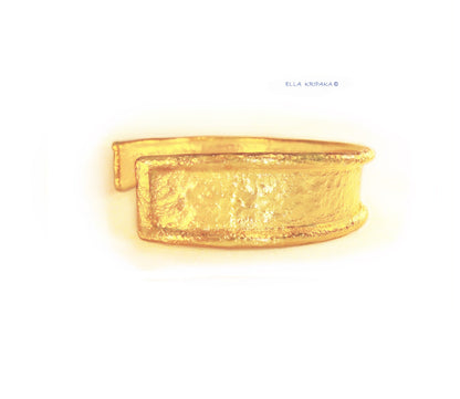 Custom Solid 24k 9999 Gold 80g/6in size Hammered Ancient Rome Bracelet Cuff 20mm Can Be 22k Gold