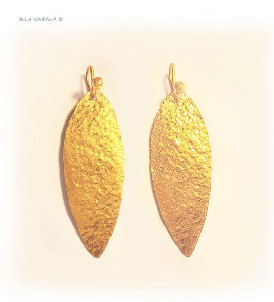 Custom Solid 24K 9999 Gold, 9g and 26g, Hammered Byzantine Empire Earrings, 50mm and 80mm