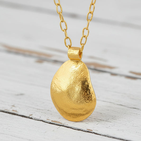 Hammered 24k 9999 Gold 9.2g &25.7g Organic Dome Pendant Custom Can 22k