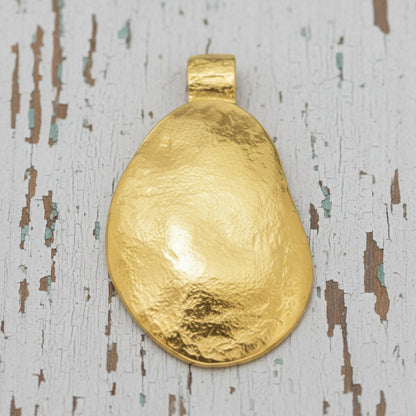 Hammered 24k 9999 Gold 13g &36g Organic Dome Pendant Can 22k