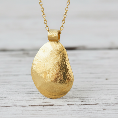 Hammered 24k 9999 Gold 13g &36g Organic Dome Pendant Can 22k