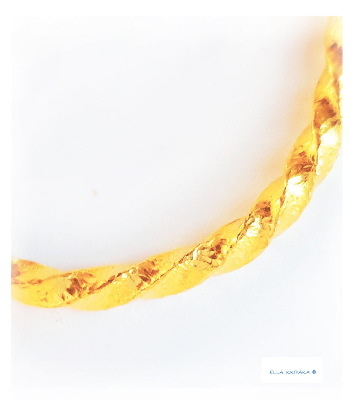 Custom Solid 9999 24k Gold 116g/6in size Hammered Viking Twisted Bracelet Cuff 7mm Can Be 22k Gold