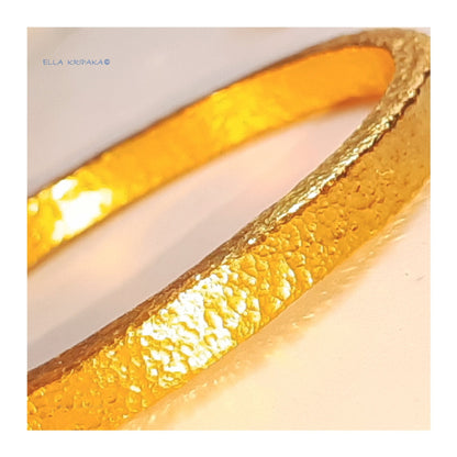 Custom Solid 24k 9999 Gold 44g Hammered Ancient Rome Bracelet Durable Bangle Wide 7mm Thick 3mm With Borders Hollow Inside