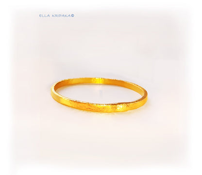 Custom Solid 24k 9999 Gold 34g Hammered Ancient Rome Bracelet Durable Bangle Wide 4.2mm Thick 2mm