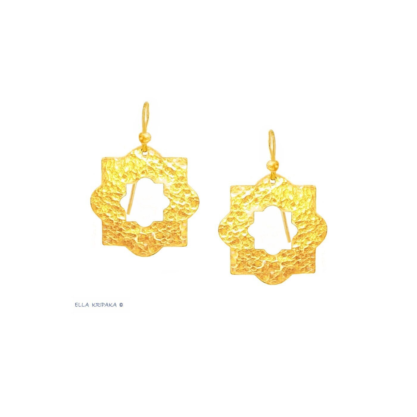 Custom Solid 24K 9999 Gold, 8g and 25g, Hammered Byzantine Empire Ornament Earrings, 35mm and 55mm