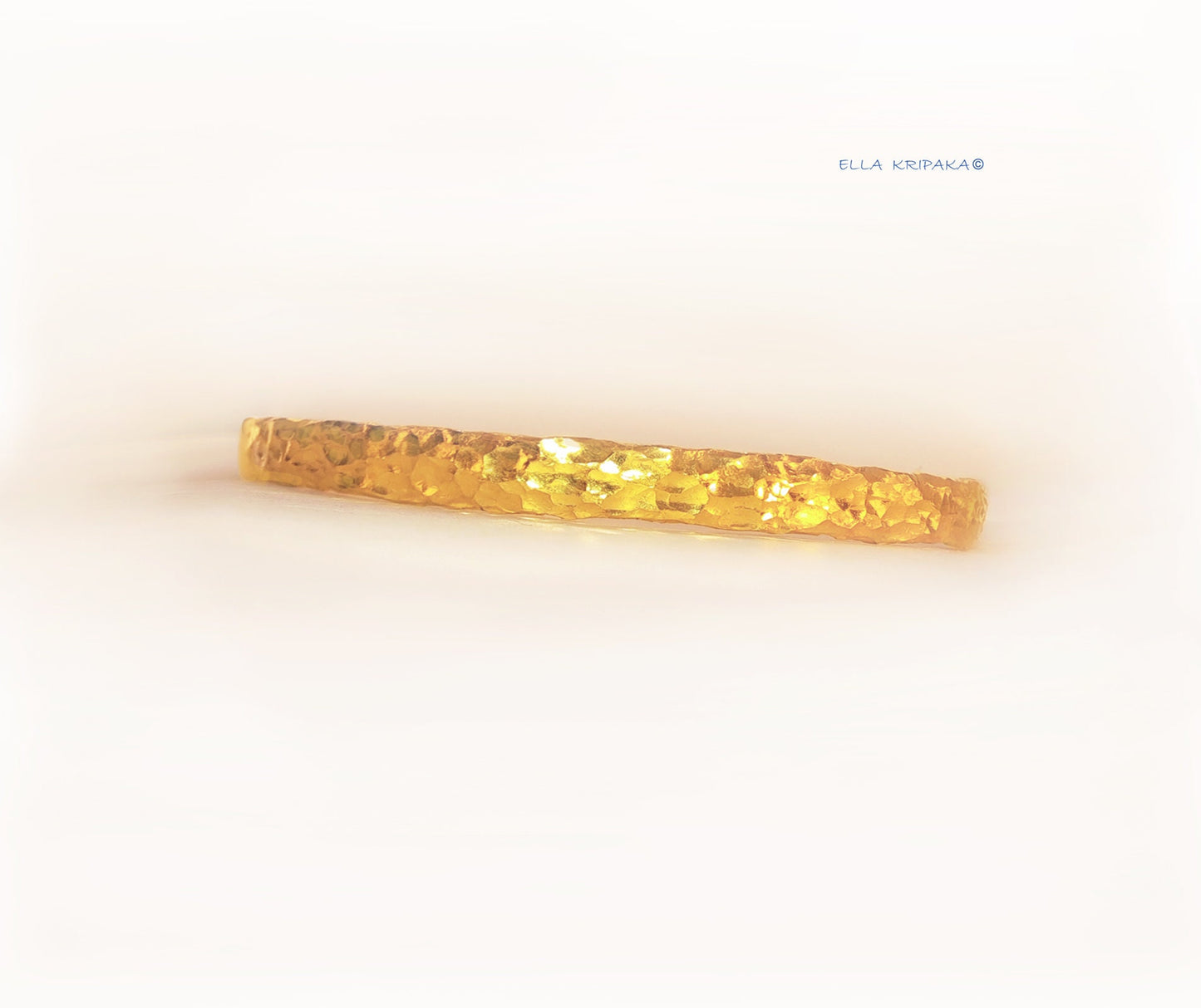 Custom Solid 24k 9999 Gold 49g/7in size Hammered Organic Bracelet Bangle 6.5mm Can Be 22k Gold