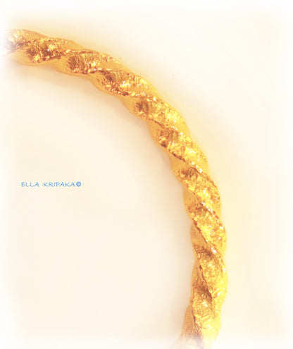 Custom Solid 24k 9999 Gold 54g/7in size Hammered Twisted Viking Bangle Bracelet 4.5mm Can Be 22k Gold