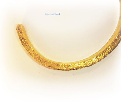 Custom Solid 24k 9999 Gold 38g Hammered Cuff Bracelet Ancient Rome Durable Wide 3.7mm Thick 3mm