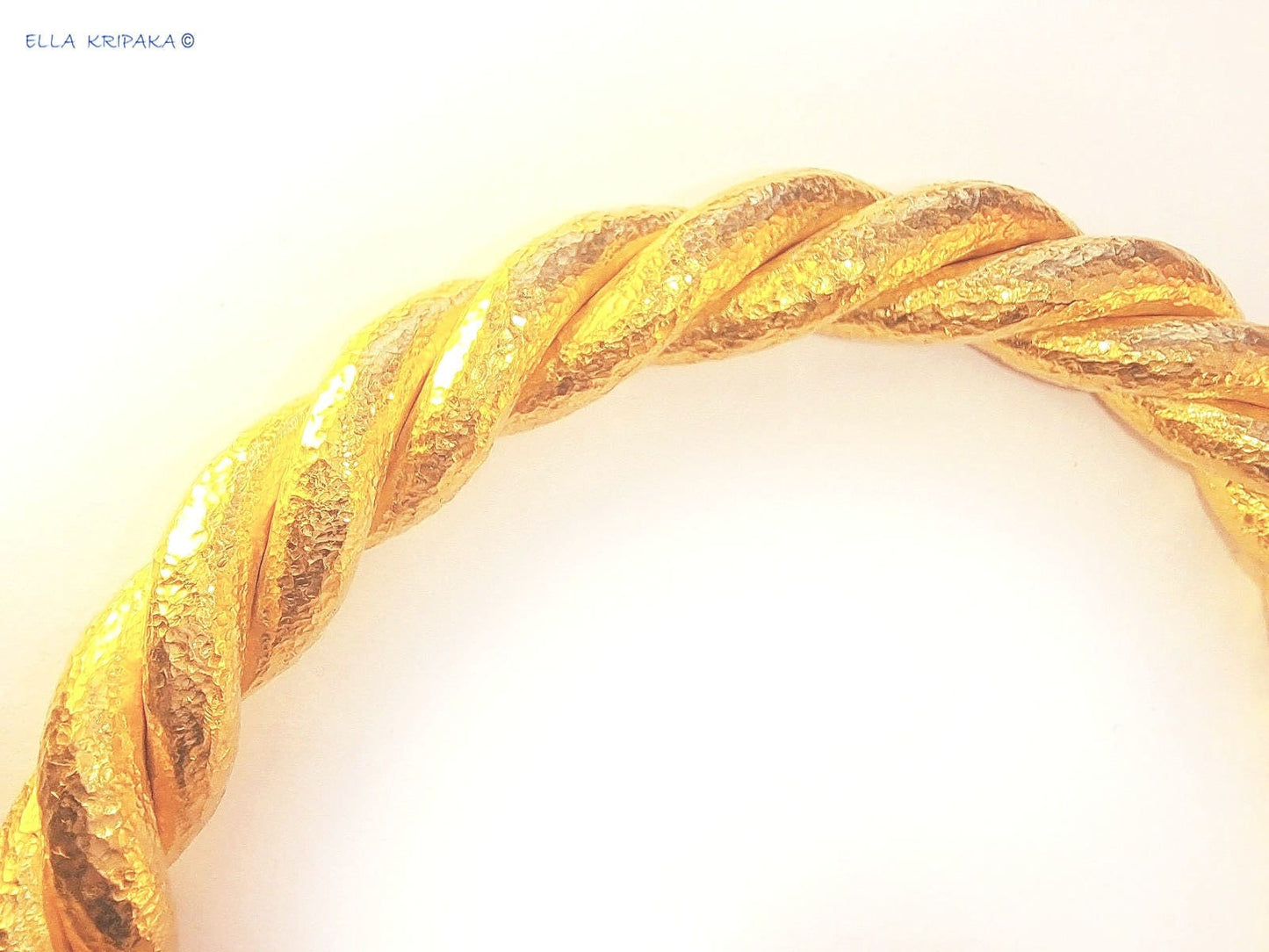 Custom Solid 24k 9999 Gold 92g/6in size Viking Hammered Twisted Cuff Bracelet 6.4mm Can Be 22k Gold
