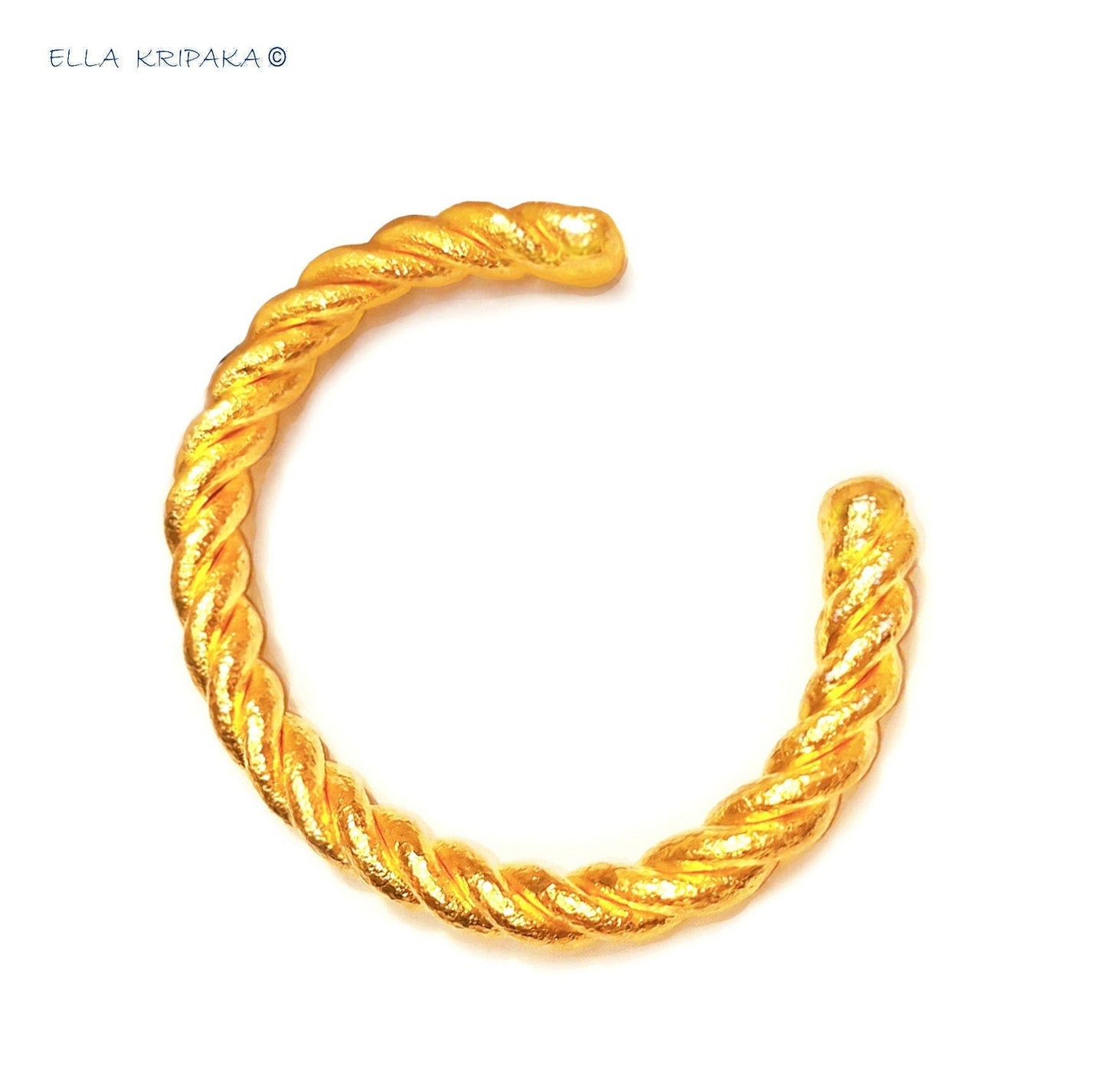 Custom Solid 24k 9999 Gold 92g/6in size Viking Hammered Twisted Cuff Bracelet 6.4mm Can Be 22k Gold