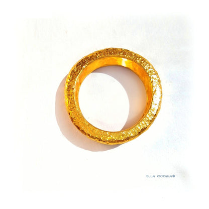 Custom Solid 24k 9999 Gold 37.5g Hammered  Ancient Rome Ring Durable Not Hollow Inside Wide 10mm Thick 2.5mm