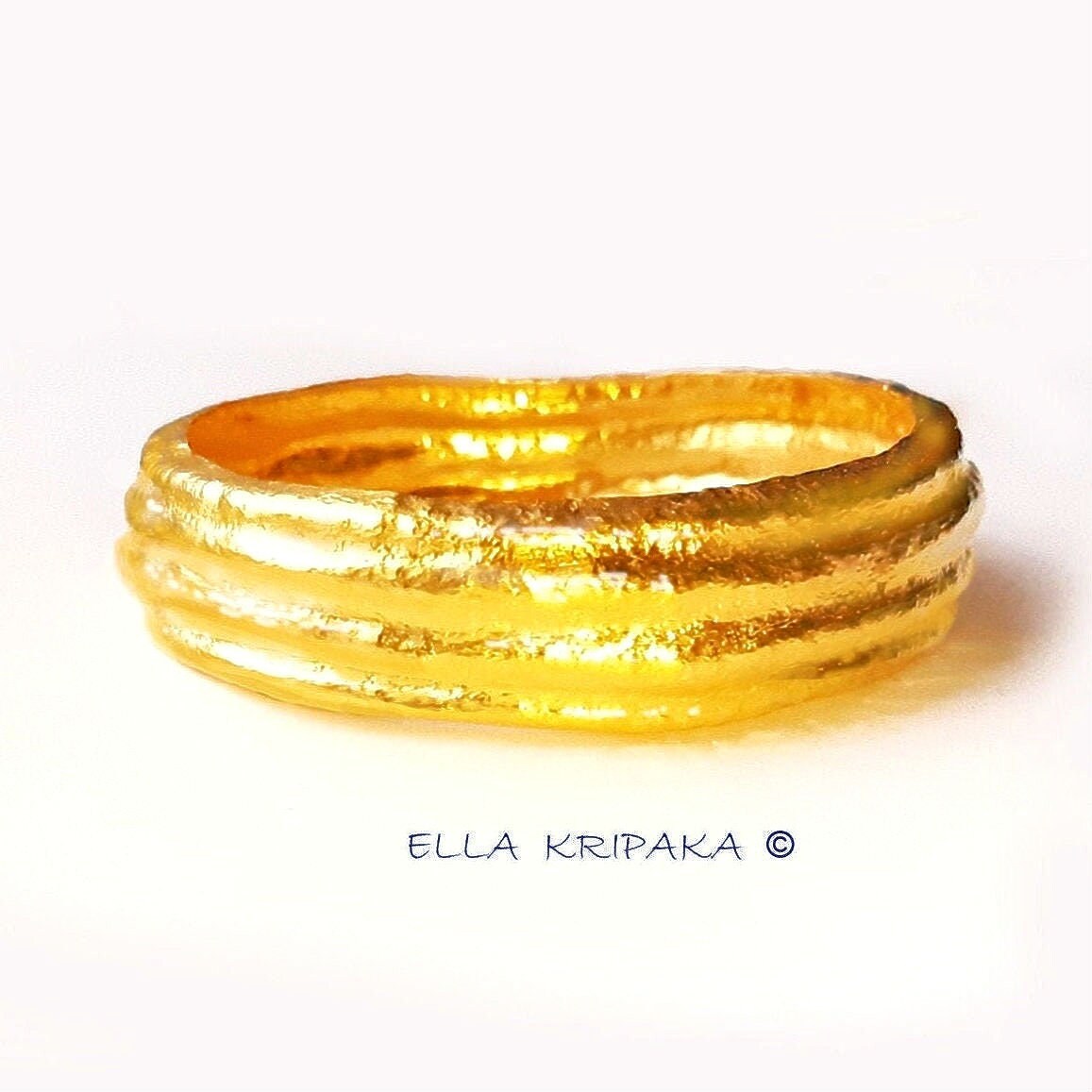 Custom Solid 24k 9999 Gold 85g Hammered Organic Convex Bracelet Bangle Wide 25mm Can be 22k Gold