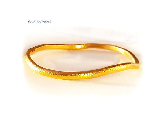 Custom Solid 24k 9999 Gold 41g Hammered Uneven Bracelet Durable Bangle Wide 3.7mm Thick 3mm