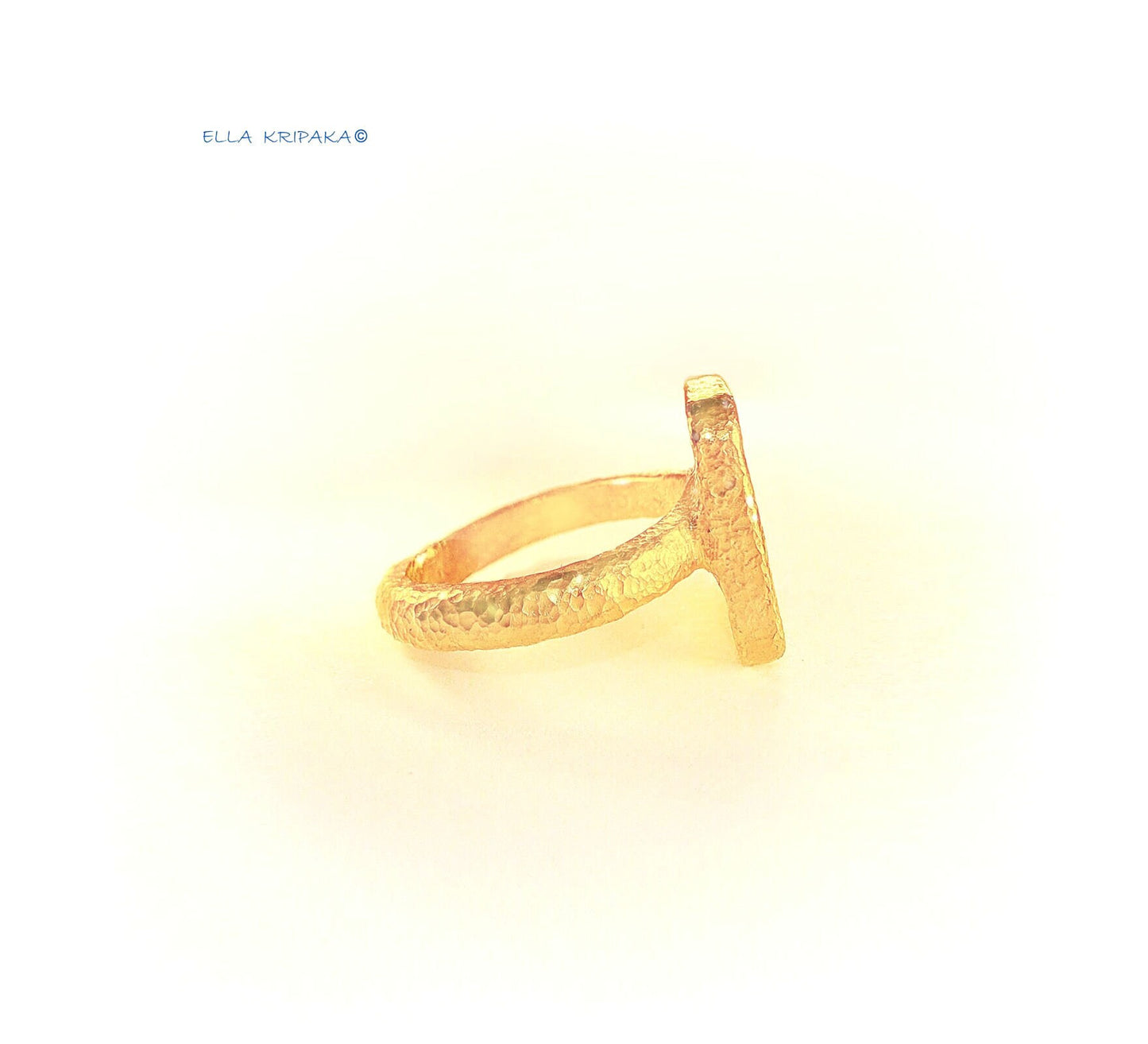 Custom Solid 24k 9999 Gold 21g Hammered Ancient Rome Ring Square Signet Durable, Wide 15mm