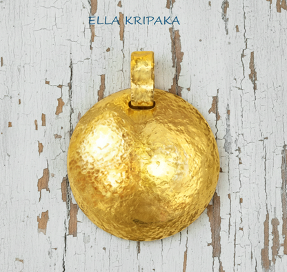 Hammered 24k 9999 Gold 13g &36g Ancient Rome Dome Disk Pendant