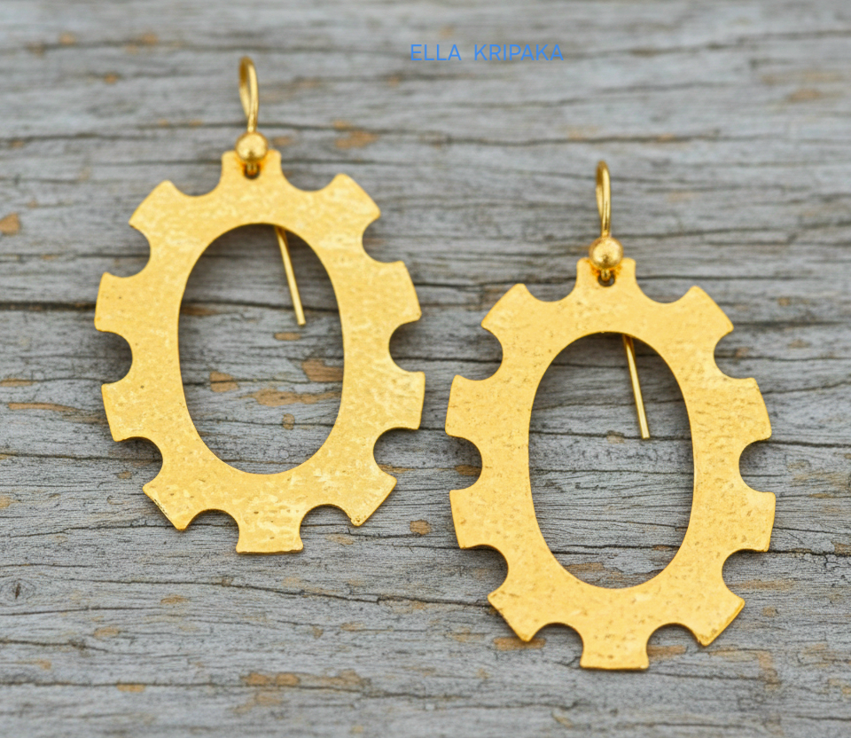 Hammered 24k 9999 Gold 7.8g &21g Byzantine Baroque Hoop Earrings