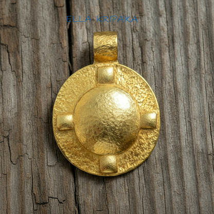 Hammered 24k 9999 Gold 9.1g &25.7g Byzantine Dome Pendant Can 22k