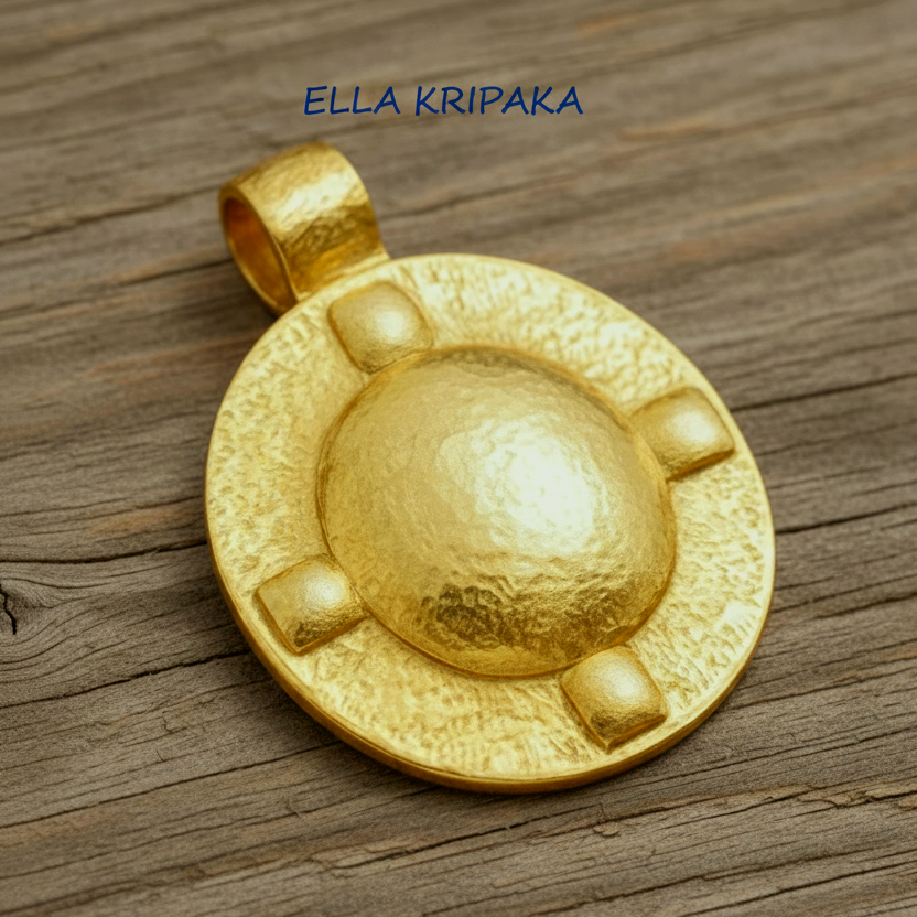 Hammered 24k 9999 Gold 9.1g &25.7g Byzantine Dome Pendant Can 22k