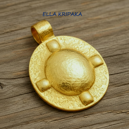 Hammered 24k 9999 Gold 9.1g &25.7g Byzantine Dome Pendant Can 22k