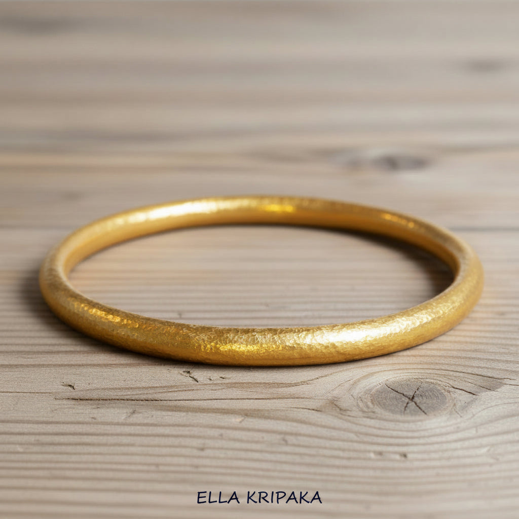 Hammered 24k 9999 Gold 93g Ancient Rome Bangle Bracelet 5.7mm
