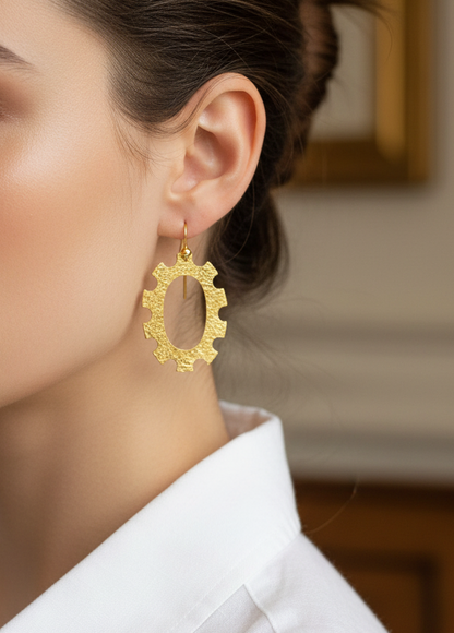 Hammered 24k 9999 Gold 7.8g &21g Byzantine Baroque Hoop Earrings