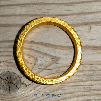 Hammered 24k 9999 Gold 7.5g Ancient Rome Ring 4mm Thick 1.5mm